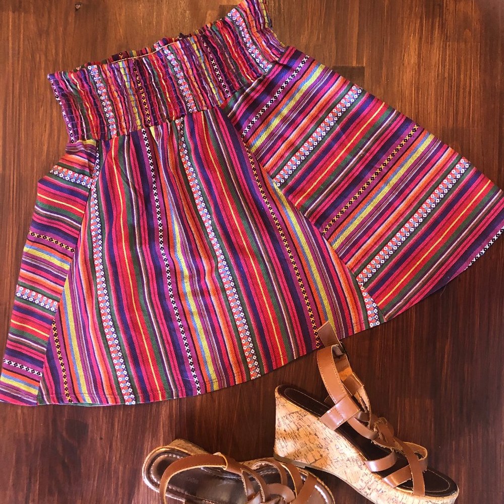 Chico Multi-colored summer mini skirt, Small